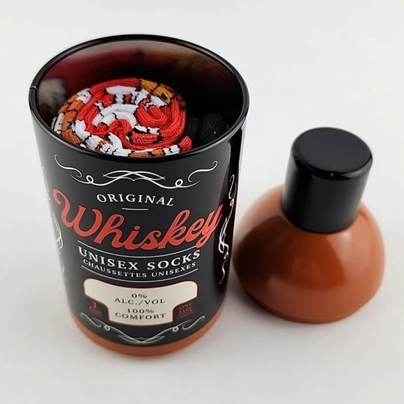 Original Whiskey Unisex Novelty Crew Socks Collectible Tin Bottle One Size - Picture 9 of 9